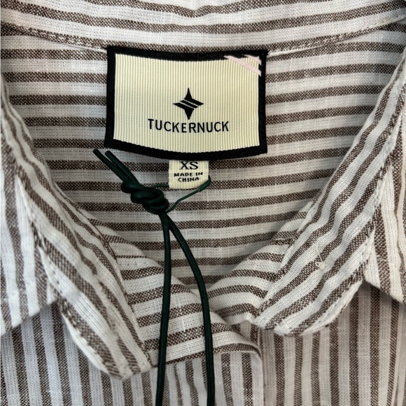 NWT Tuckernuck Callahan Tan & White Striped Dress XS - Picture 4 of 8